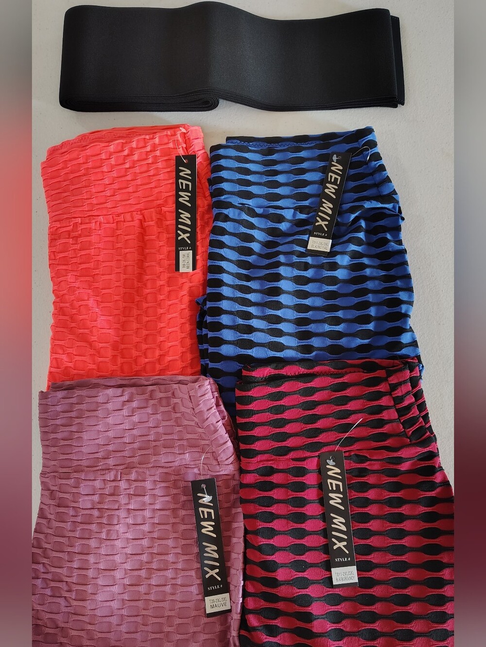 5 Pc Activewear Bundle 2X/3X 4 Leggings + Adjustable Waist Wrap NWT